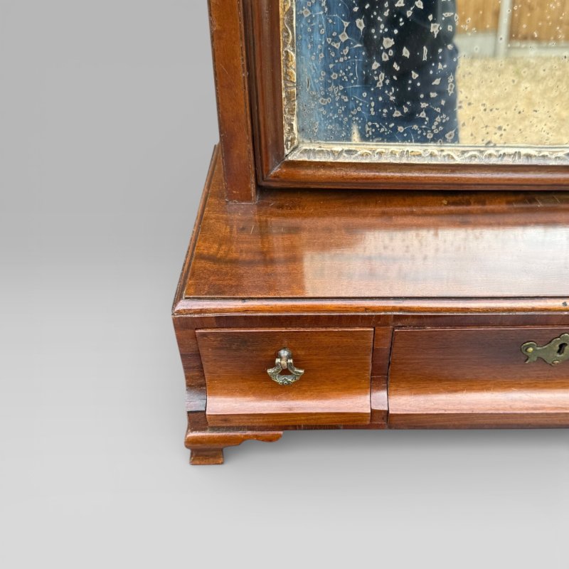 Antique Georgian 1790 Mahogany & Gilt Dressing Table Mirror with Brass Handles - Image 4